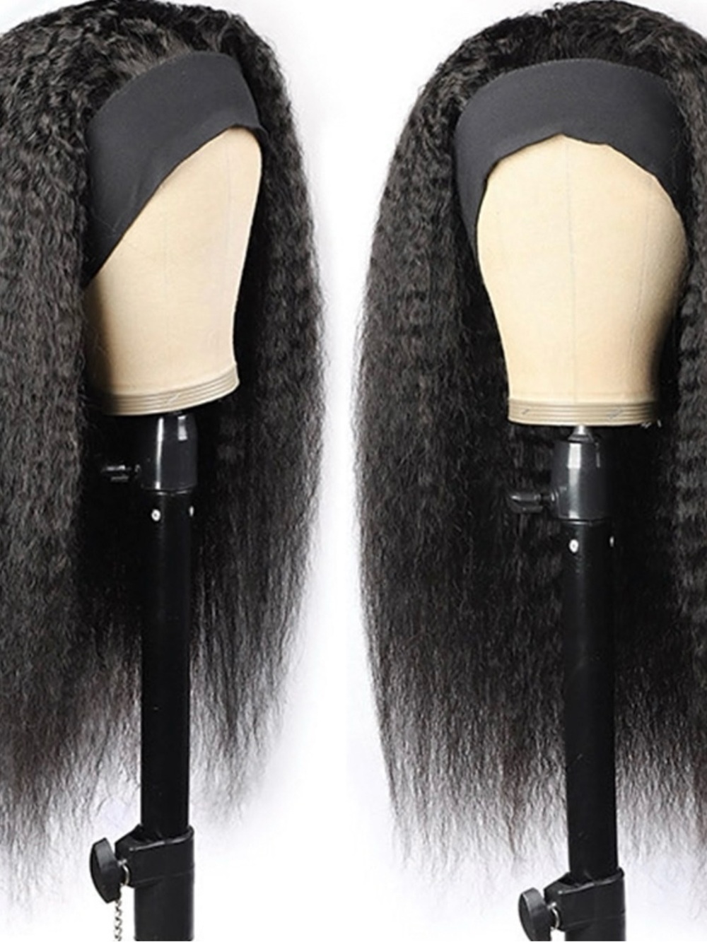 Black Kinky Straight Lace Front Wig - Unbranded